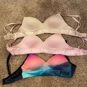 3 Victoria’s Secret Pink Bras